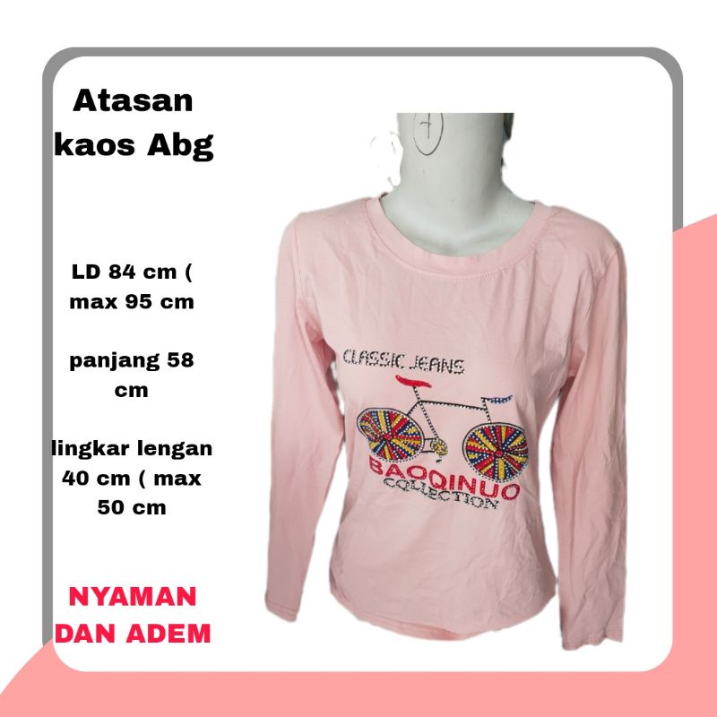 ATASAN KAOS ABG REMAJA WANITA atasan kaos cewek cewe remaja perempuan wanita lengan panjang pakaian cewek baju atasan kaos import wanita bahan adem terbaru atasan wanita cewek cewe ABG remaja kekinian terbaru lengan panjang import nyaman adem premium lucu