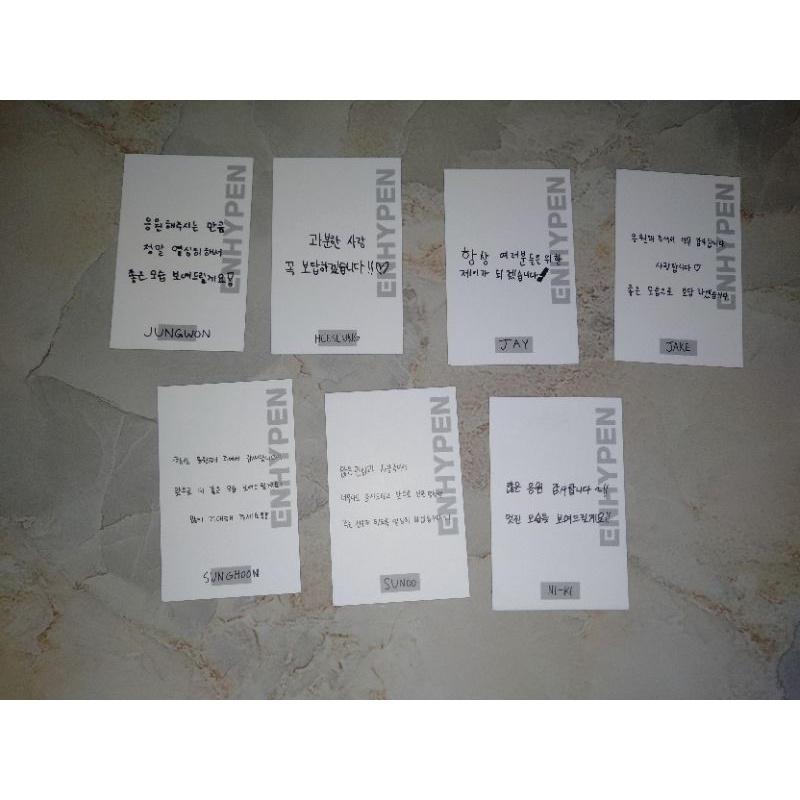 Memopad Enhypen Jungwon Heeseung Jay Jake Sunghoon Sunoo Ni-ki