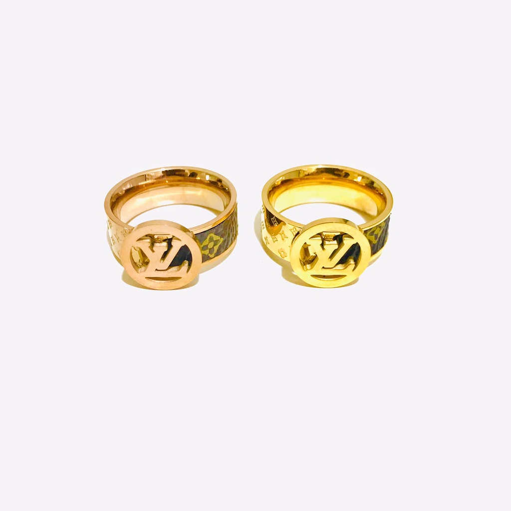 Cincin Titanium Wanita Lapis Emas Anti Karat CT-34