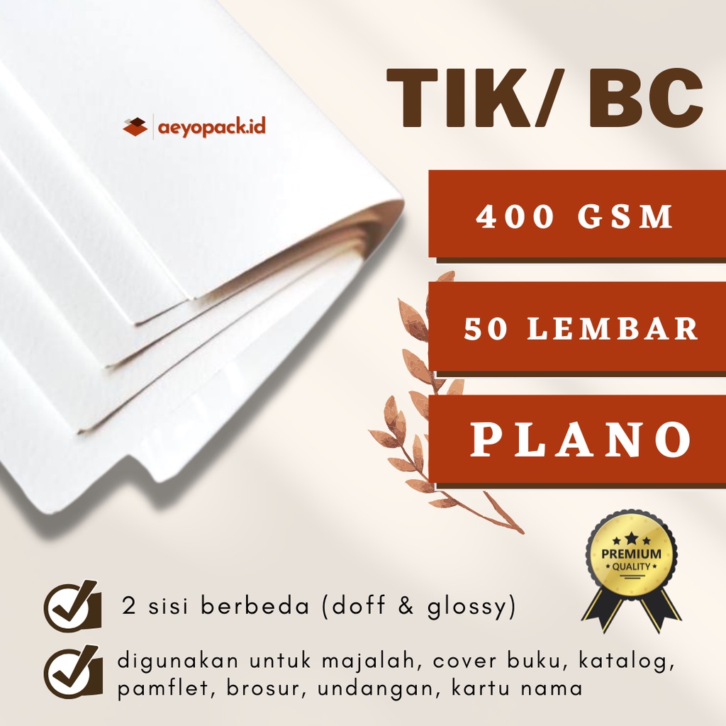 

Kertas TIK Art Carton 400 GSM / Karton Glossy Plano