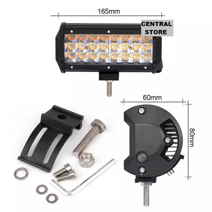 Lampu Tembak Led 2 Warna Putih Kuning 48 Mata Strobo Sorot R072