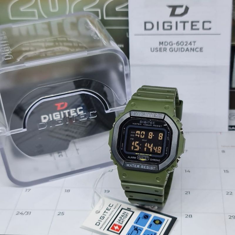 Jam Tangan Pria Fashion Digital DIGITEC DG 6024 Rubber Original