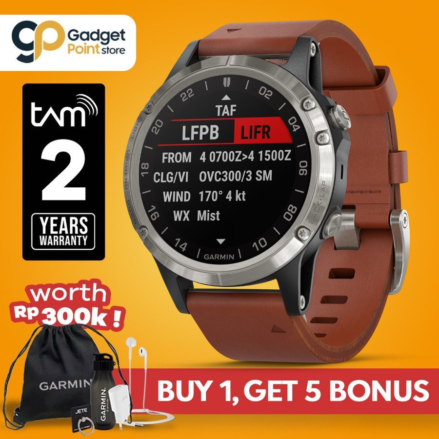 Garmin D2 Delta Sapphire with Brown Leather Band - Garansi DMI 2Th