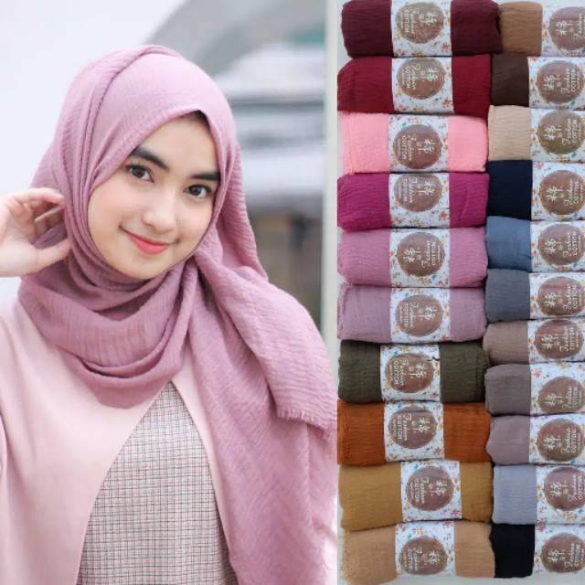 Jilbab Pashmina CRINKLE Polos