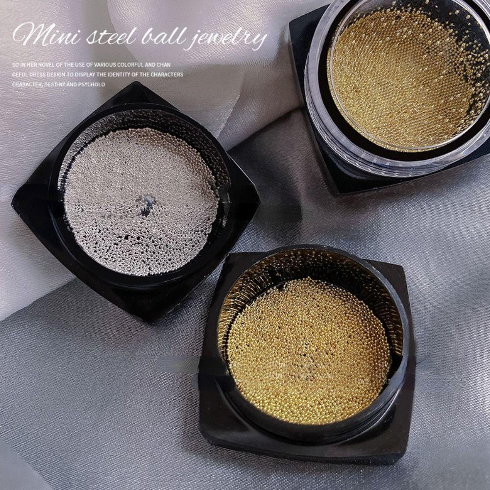 Agustinina Manik-Manik Nail Art Emas Perak DIY Pesona Kuku Desain Kuku Tips Kuku Manicuring Bagian Perhiasan Nail Art