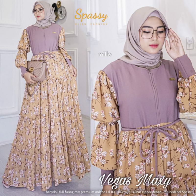 Vegas Maxy By:Spassy/Gamis/Dress/Dress Muslim/Fashion Muslim Wanita