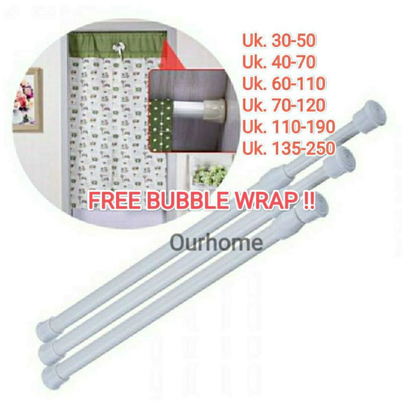 TONGKAT FLEKSIBEL / TIANG FLEKSIBEL TIANG TIRAI / TONGKAT GORDEN / TONGKAT KOLONG DAPUR / TONGKAT AJ