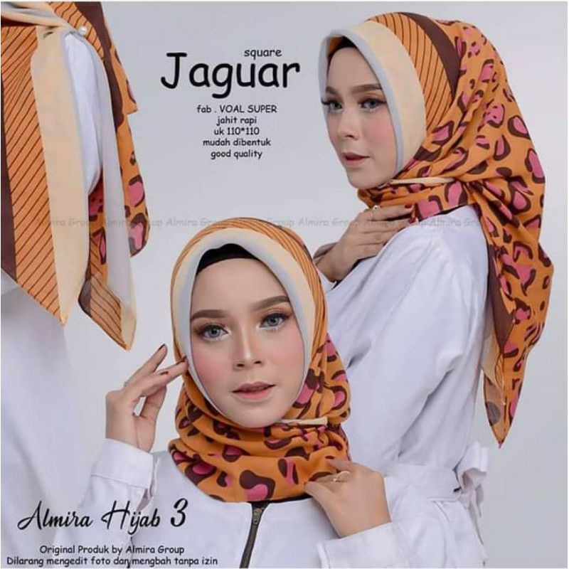 HIJAB SEGI EMPAT VOAL, HIJAB SEGI EMPAT MOTIF, HIJAB MOTIF, HIJAB SEGI EMPAT MOTIF JAGUAR