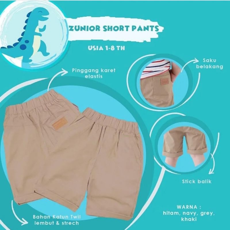 Celana pendek anak laki laki Chinos cowok Bahan Katun Short Pants Zunior