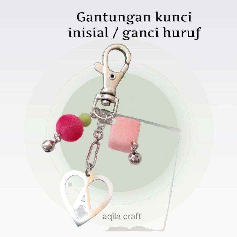 GANTUNGAN KUNCI INISIAL GANTUNGAN KUNCI HURUF GANTUNGAN KUNCI HANDMADE KEYCHAIN