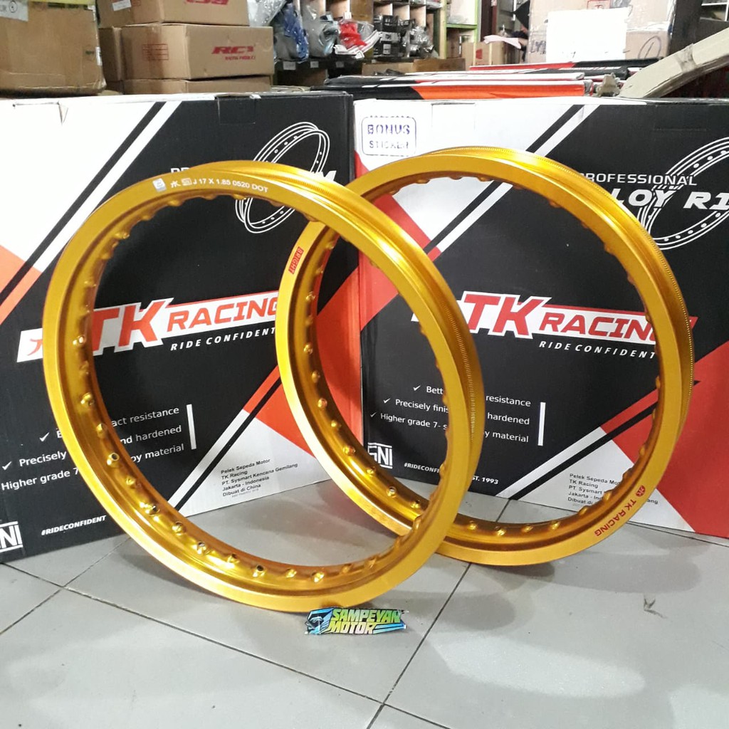 Velg TK Racing Bright Japan 140 160 185 215 300 Ring 17 Gold 36 Hole