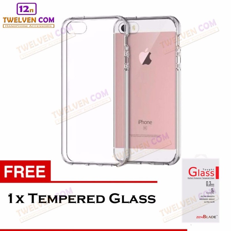 Case Anti Crack Anti Shock Softcase iPhone SE (SE LAMA) - Free Tempered Glass