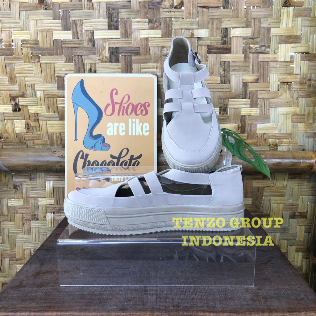 Tenzo Shoes || Tnz 21 Jaring || Sepatu Wanita Tenzo Model Jaring Moka/Navy/Putih // Sepatu Wanita Ke