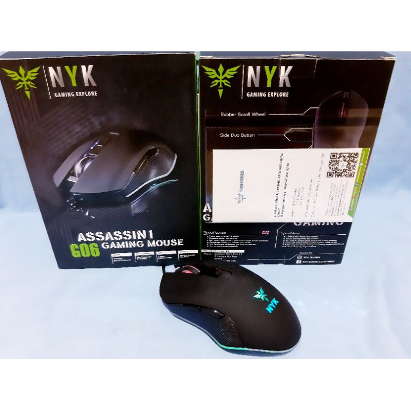 MOUSE KABEL GAMING NYK G06 ASSASSIN 1 LED RGB, MOUSE GAMING ASSASIN1 G606