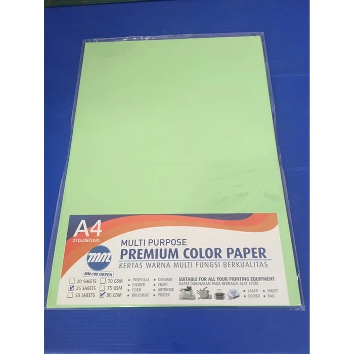 

HVS Warna 80gr MM-190 Green (isi 50 Lembar)