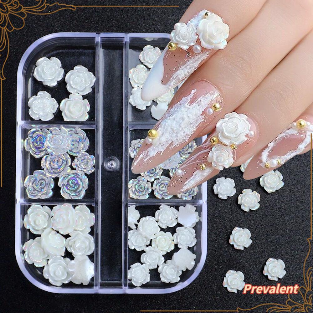 Preva 6 Sekat Manik Akrilik Bentuk Hatikupukupuhati 3D Untuk Dekorasi Nail Art Butterfly