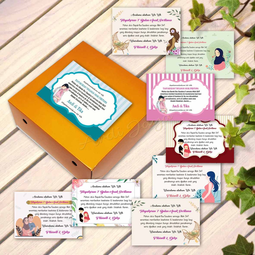 Stiker Kotak Nasi Syukuran Kehamilan 4 bulan 7 bulanan