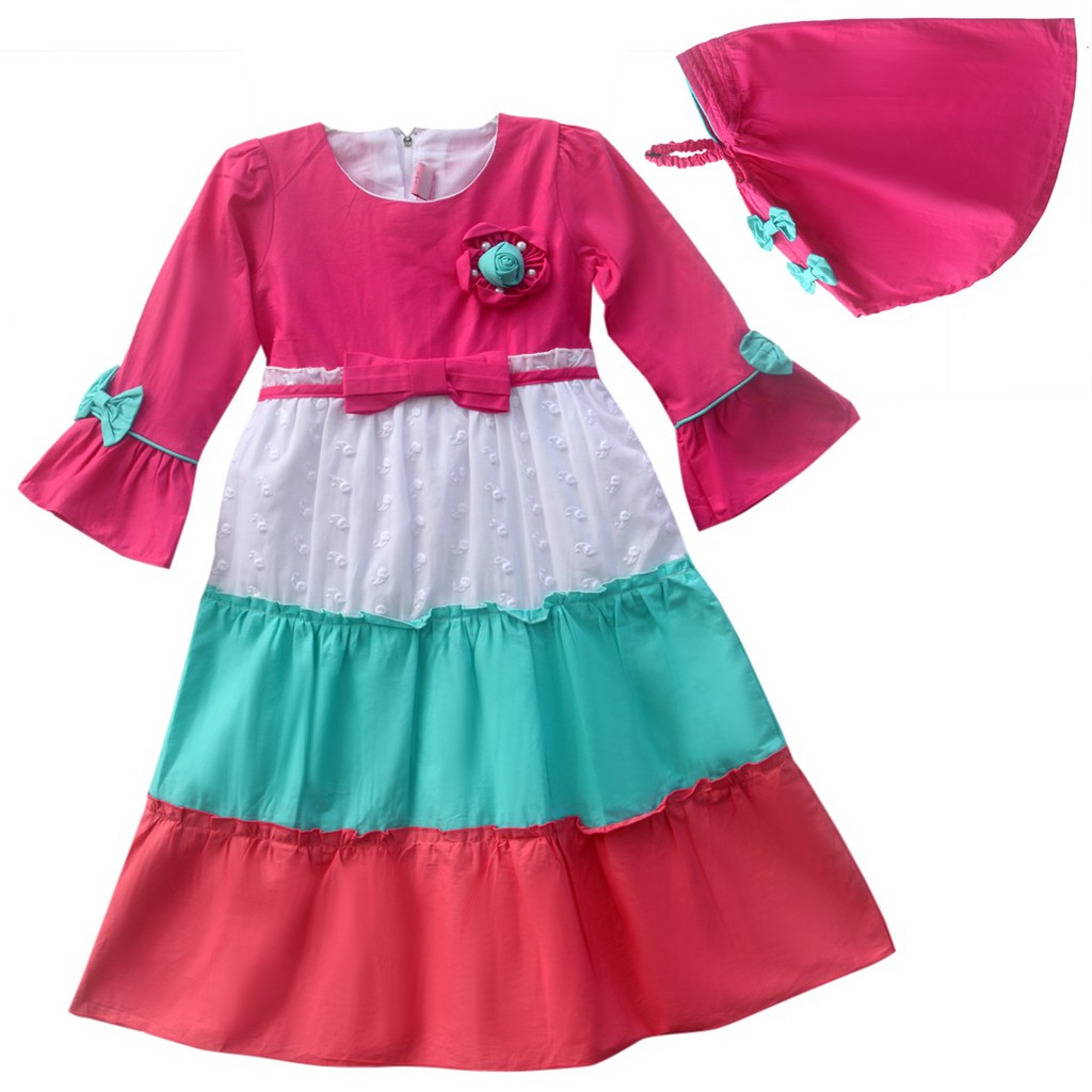 Two Mix Baju muslim anak perempuan- Gamis anak perempuan- baju anak muslim - pakaian muslim 2926