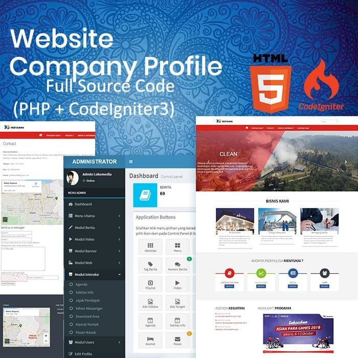 Source Code Website Company Profile Framework CodeIgniter