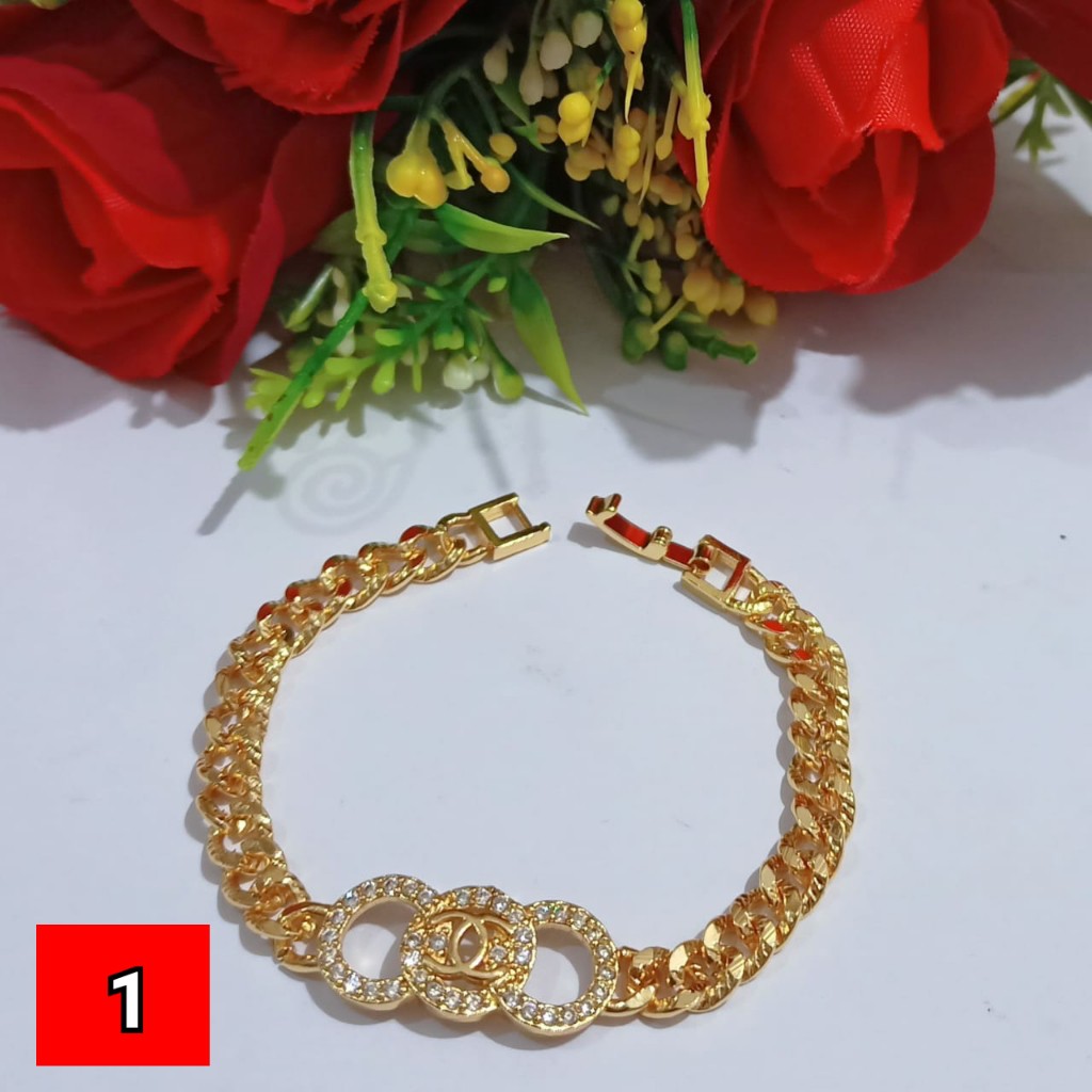 Gelang Rantai Dewasa Permata mewah cantik  (COD)