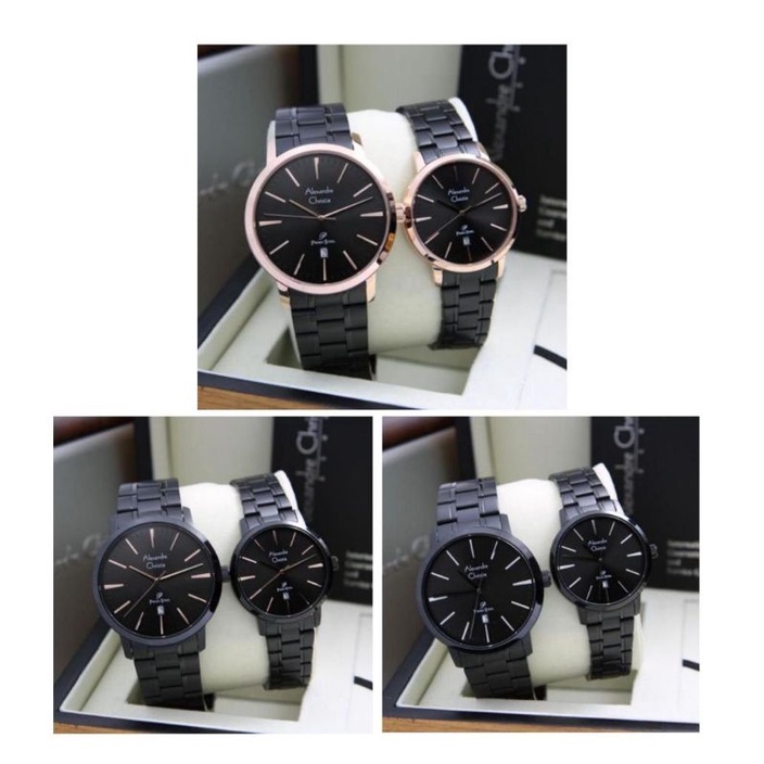 JAM TANGAN COUPLE ALEXANDRE CHRISTIE AC 1028 LEATHER ORIGINAL