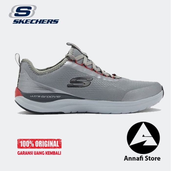 JUAL SEPATU RUNNING PRIA SKECHERS ULTRA GROOVE 232029-GRY - GREY
