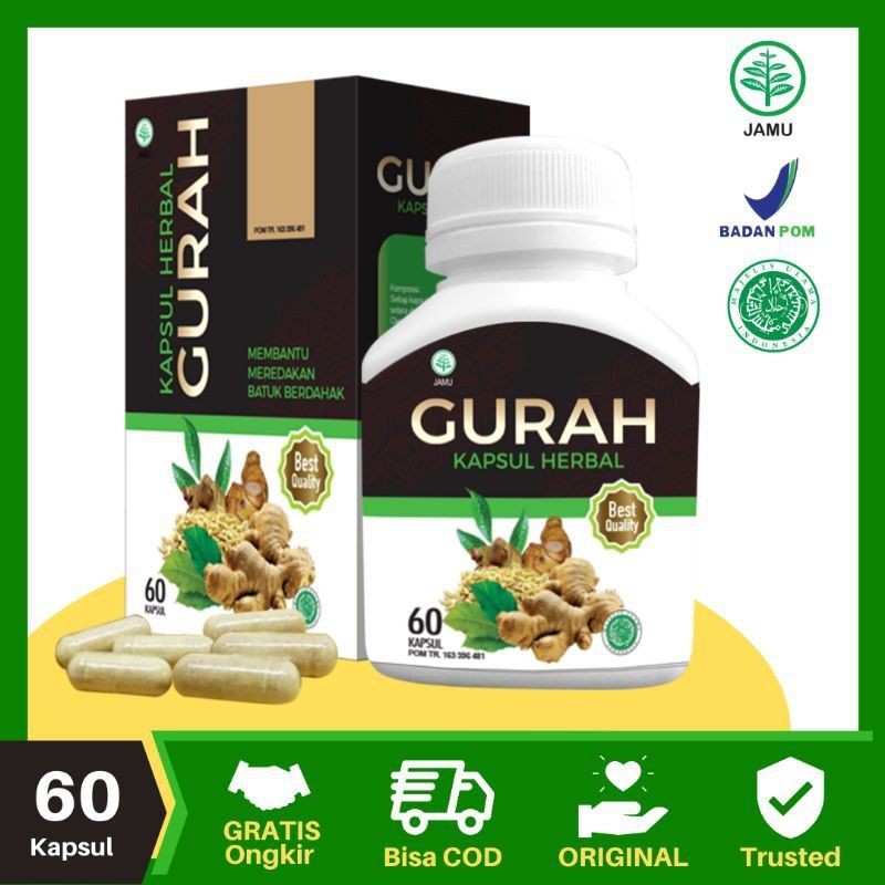 KAPSUL HERBAL GURAH || KAPSUL GURAH || KAPSUL GURAH BATUK || KAPSUL GURAH BERDAHAK || KAPSUL GURAH GANGGUAN PERNAPASAN || KAPSUL GURAH TIDUR MENDENGKUR / NGOROK ISI 60 KAPSUL BELI 2 GRATIS 1 GURAH KAPSUL HERBAL ORGINAL || KAPSUL HERBAL ORGINAL BATUK