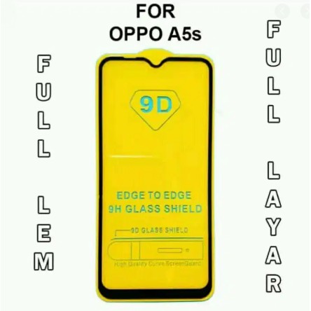 Tempered glass OPPO A5S Full Glue 9H Anti-Shock Premium Tempered Glass Screen Protector