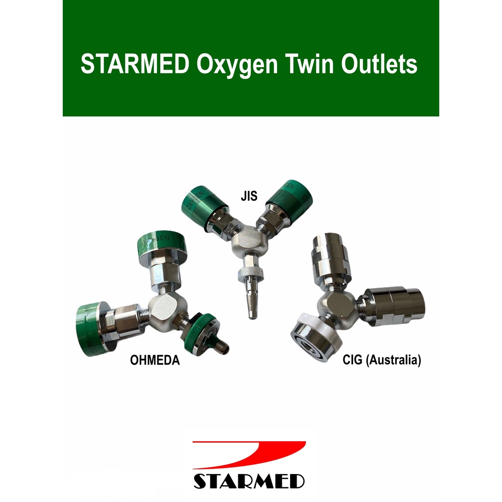 Twin Outlet untuk Medical Outlet Gas Medis - Oxygen