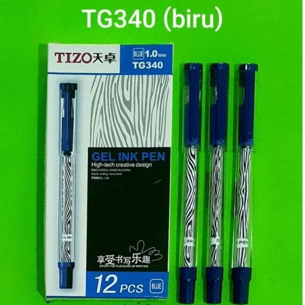 

PULPEN GEL TIZO 1.0 ZEBRA TG-340 BIRU(1pack isi 12pcs)