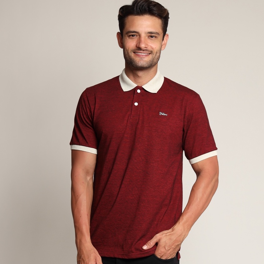 Polo shirt pria Gerimis Pink Kombinasi / kaos kerah pria kombinasi warna