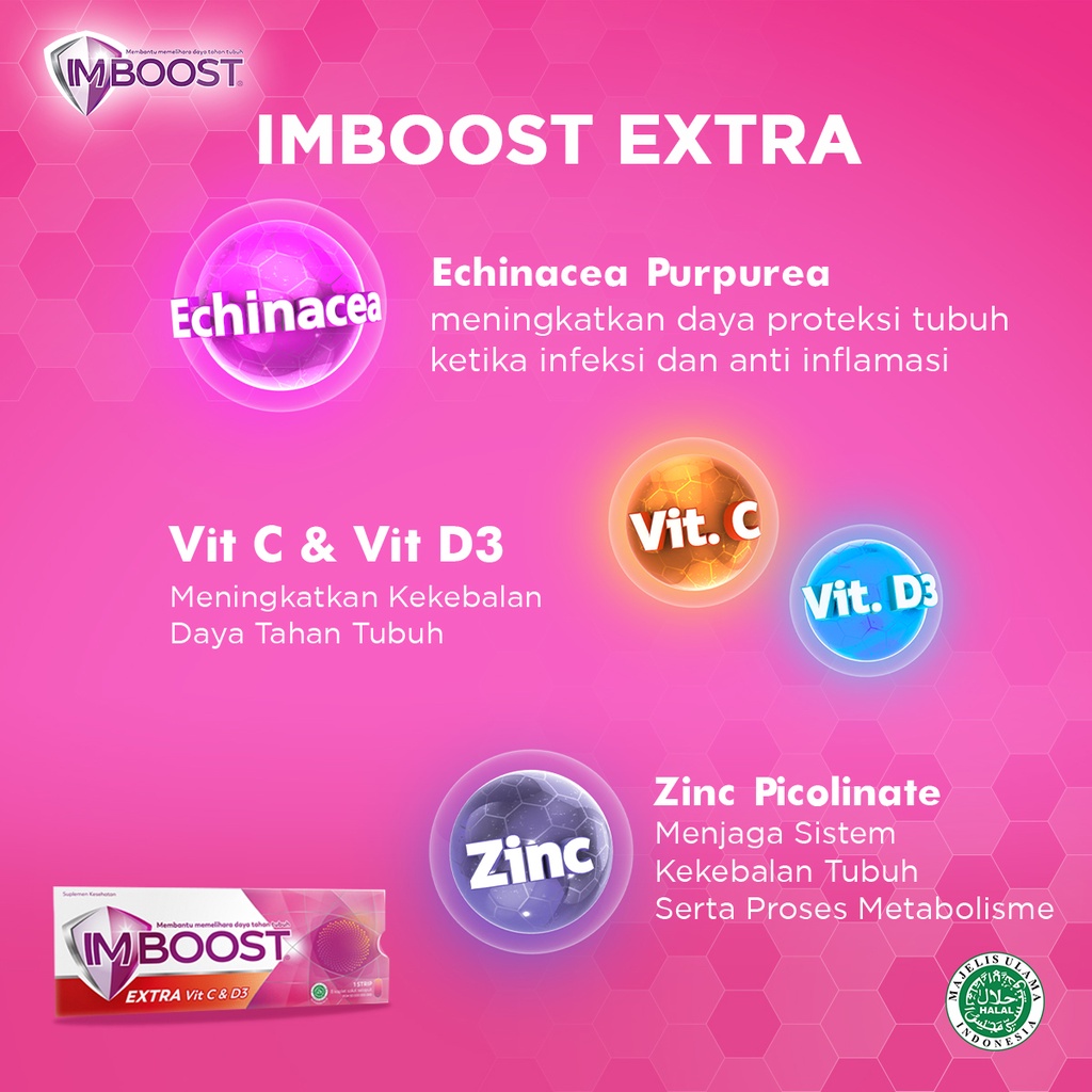 Imboost Extra Tablet Daya Tahan Tubuh 3 Strip @8 Tablet