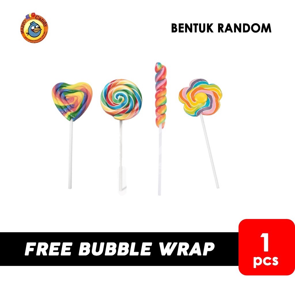 

Permen Lollipop Mini Rainbow Bentuk Random (1 pcs)