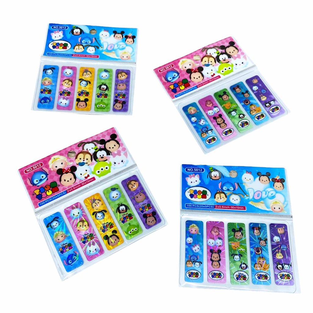 ISI 100LEMBAR | PEMBATAS BUKU BT21 BTS PLASTIK / PEMBATAS BUKU BTS / BOOKMARK BT21 / STIKY NOTE BT21-STC- TSUM TSUM