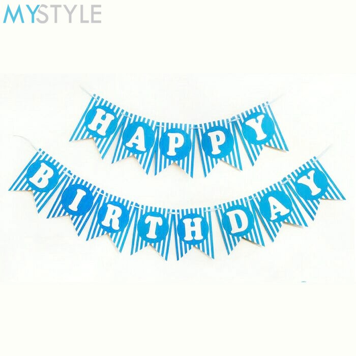 BANNER HAPPY BIRTHDAY GARIS SEGILIMA STRIPE/BANNER ULANG TAHUN STRIP/BUNTING FLAG