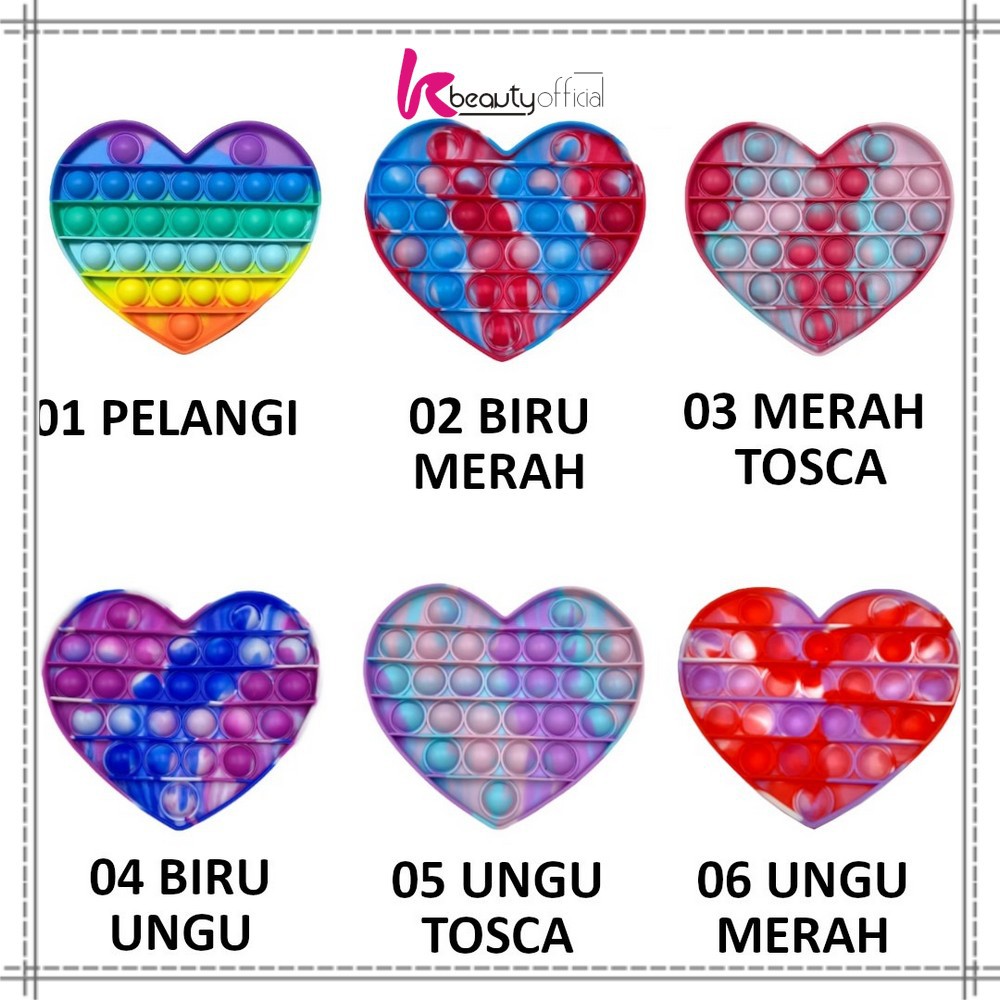 KB-M131 Mainan Pop It Rainbow Shape Fidget Push Pop It Bentuk Bulat Tik Tok / Pop Its Mainan Anak-LOVE COLOURFULL