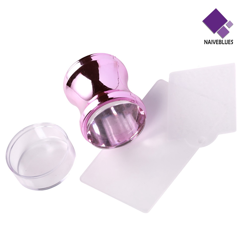 Naiveblue &gt; Stamper / Cap Kuku Wanita Multifungsi Tekstur Bening Ringan Untuk Nail Art / Manicure
