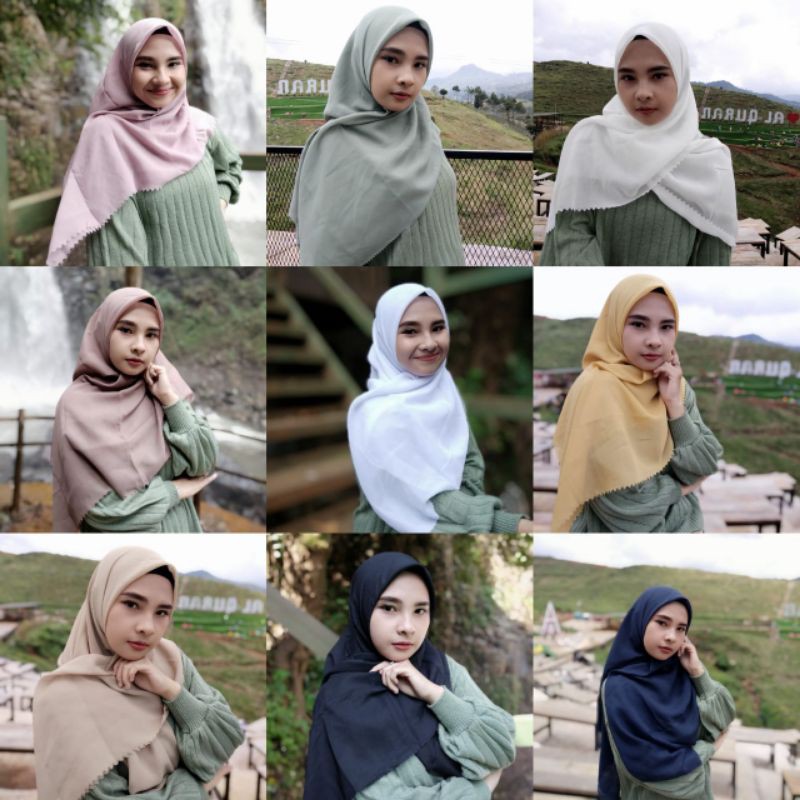 HIJAB  POLOS  / SEGI EMPAT  / Bella Square / Lassercut / part 3