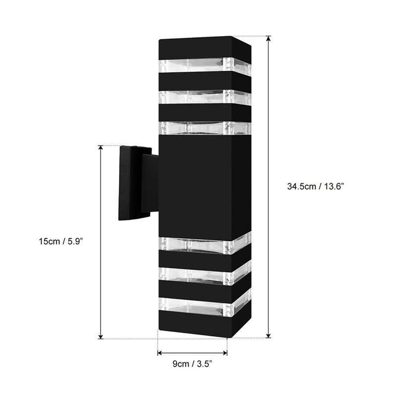 LAMPU DINDING LAMPU TEMBOK LAMPU PILAR / WALL LAMP Outdoor 2 Arah Kotak Segi