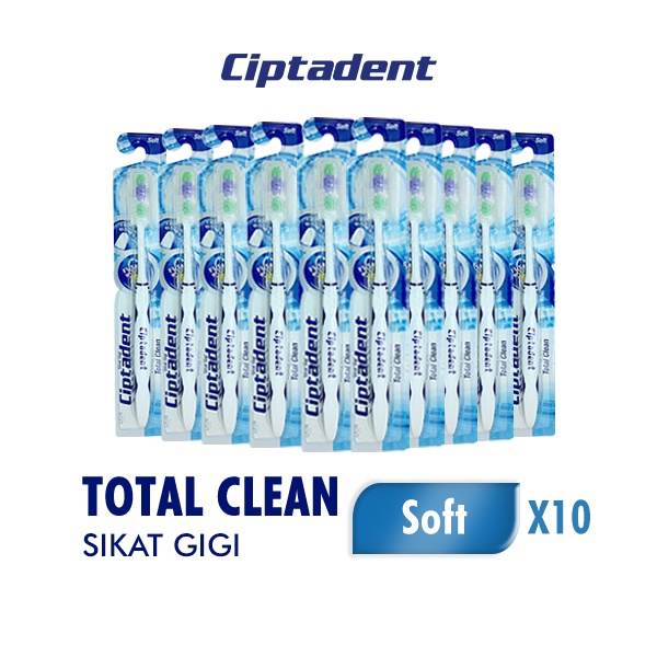 Ciptadent Toothbrush Total Clean Soft x 10 Pcs