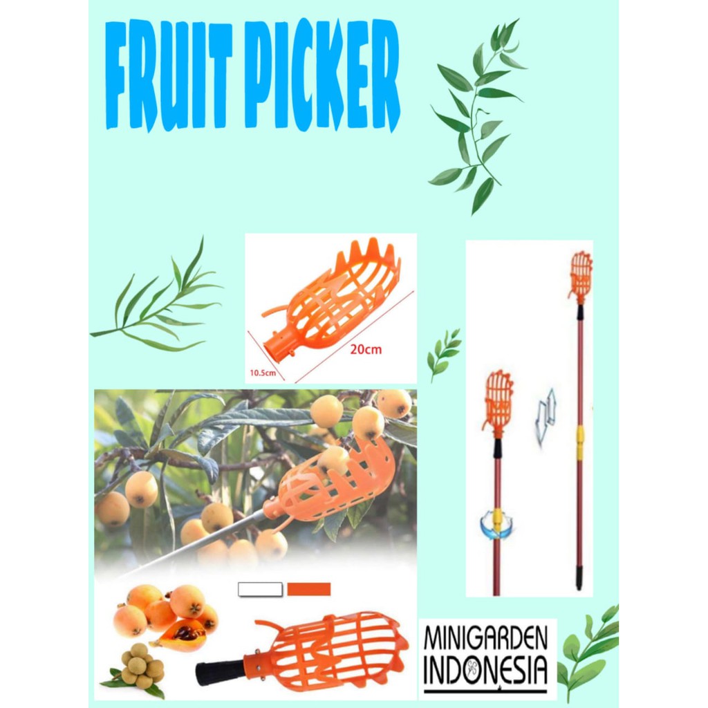 FRUIT PICKER PLASTIK  alat bantu petik buah skop taman sekop pemetik buah garden fruit picker