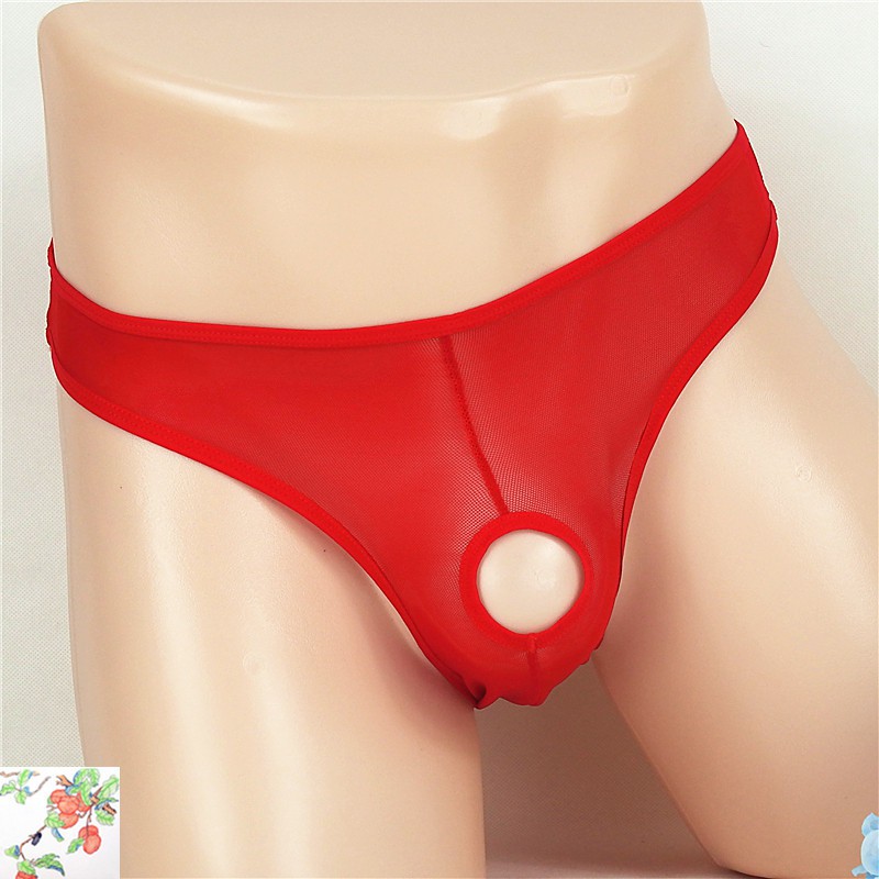 G String Pria Thong Sexy hot Open Crotch Transparan Celana Dalam Pria Y050-