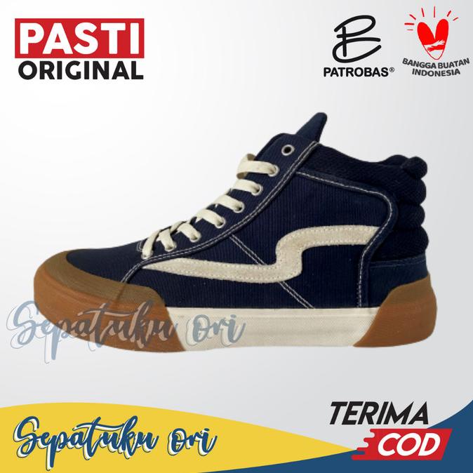 Sepatu Patrobas Cloud High Navy Gum Original | Sneakers Pria Original