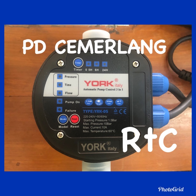 Automatic pressure control york booster pump otomatis york digital