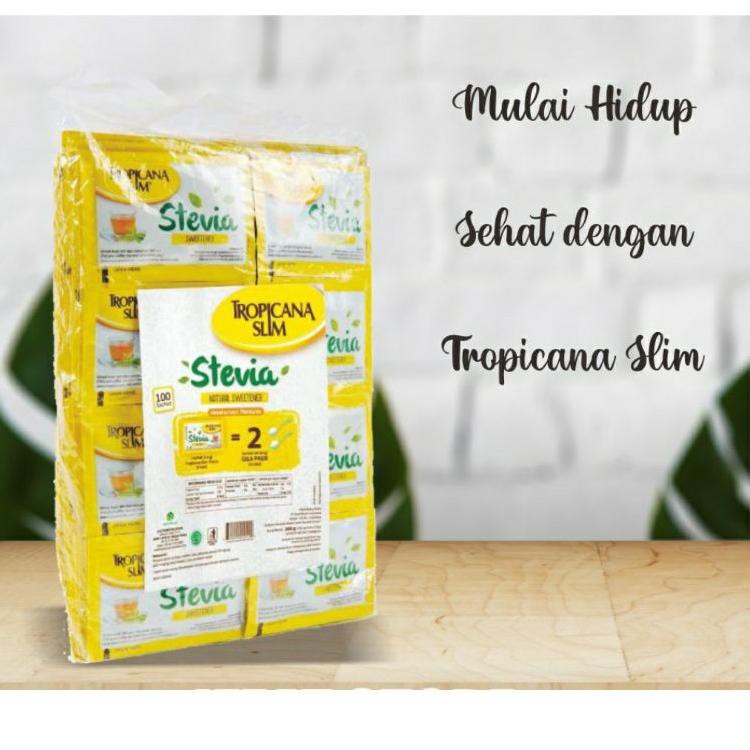 

F.4.T.0.0.4TROPICANA SLIM STEVIA ISI 100 SACHET / GULA DIET RENDAH KALORI TROPICANA SLIM |S!Ap.ord3r
