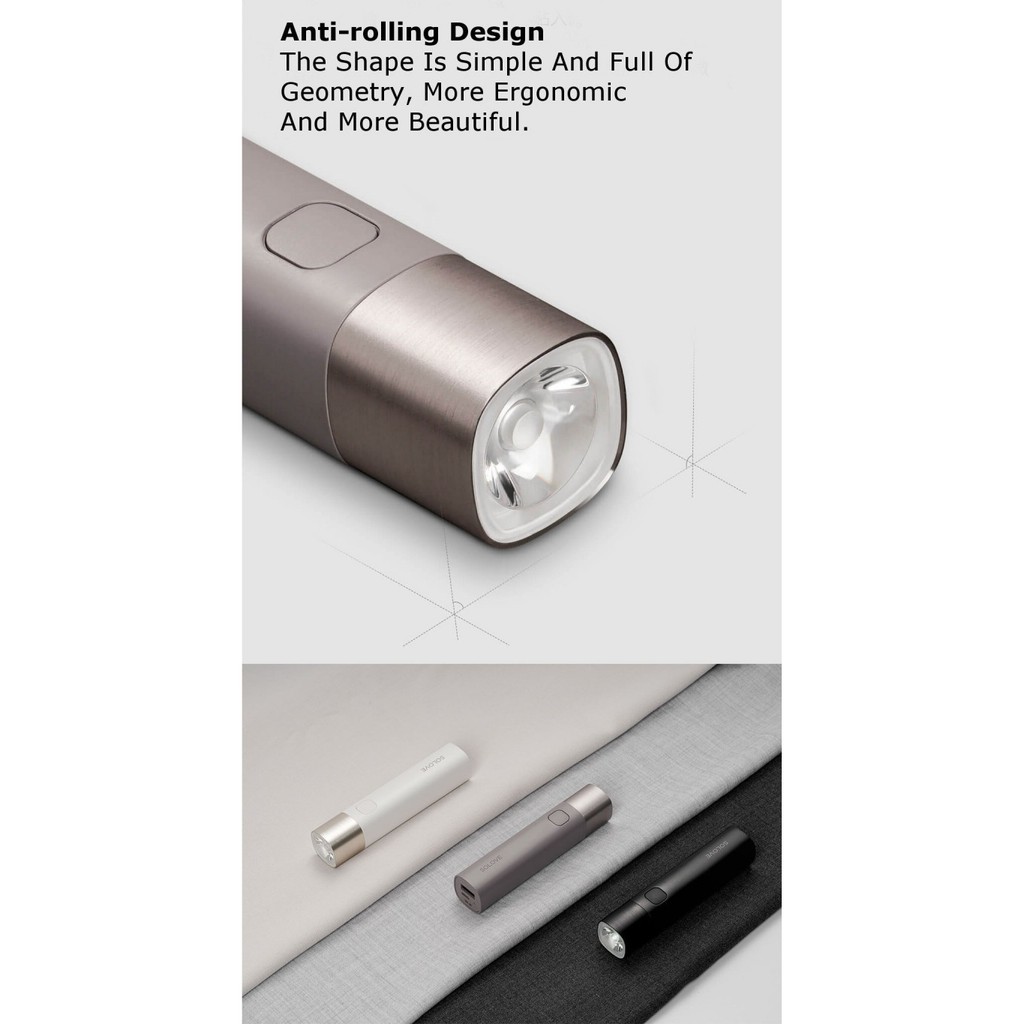 XIAOMI SOLOVE X3 Rechargeable LED Flashlight with Powerbank 3000mAh