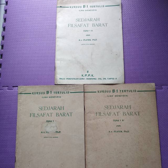 Sedjarah Sejarah Filsafat Barat Ilmu Mendidik 3 buku A.V Platen Ph.D