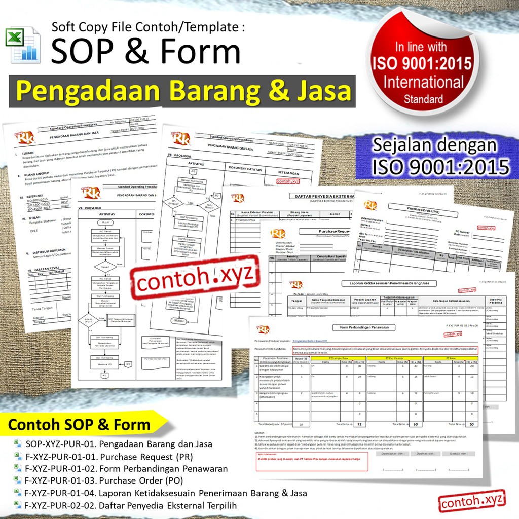 [Softcopy] Contoh SOP &amp; Form Pengadaan Barang dan Jasa