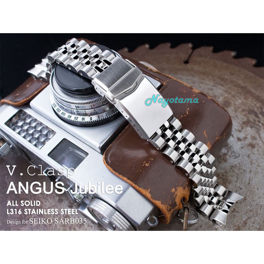 20mm Rantai MILTAT Angus Jubilee for Seiko SARB035 V-clasp Buckle