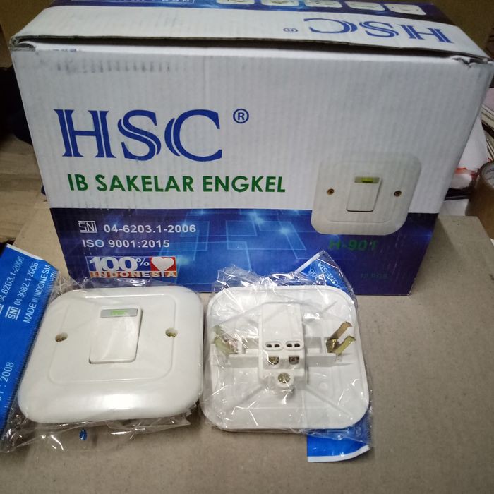 Saklar Engkel Saklar tunggal Saklar HSC 901 Engkel IB inbow Warna Radium Putih